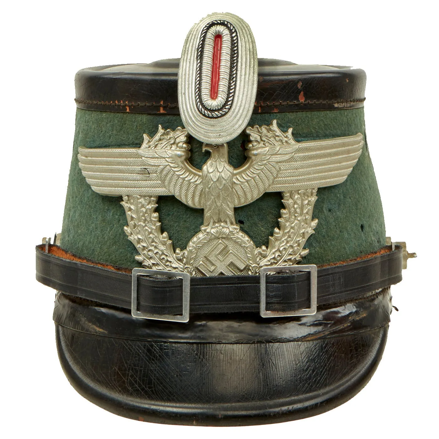 Original German WWII Metropolitan Police Shako by C. POSE WEHRAUSRÜSTUNGEN, Berlin - Size 55 ½