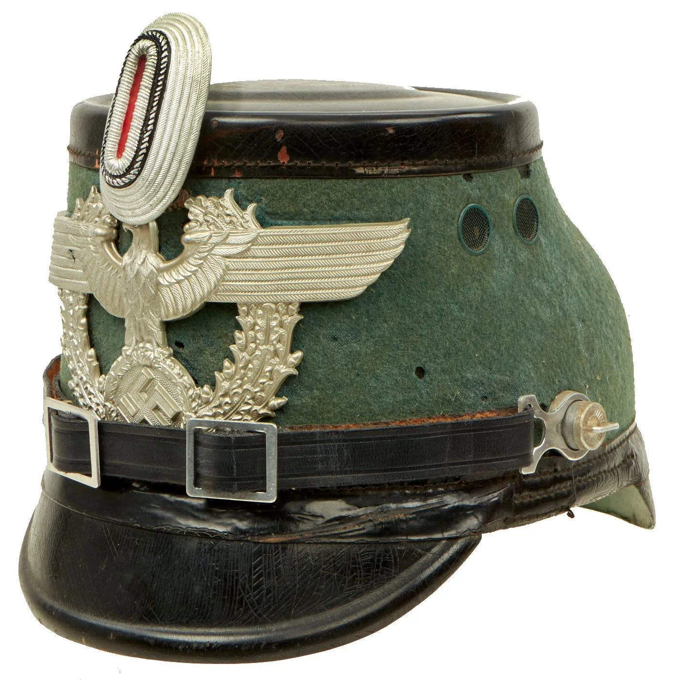 Original German WWII Metropolitan Police Shako by C. POSE WEHRAUSRÜSTUNGEN, Berlin - Size 55 ½