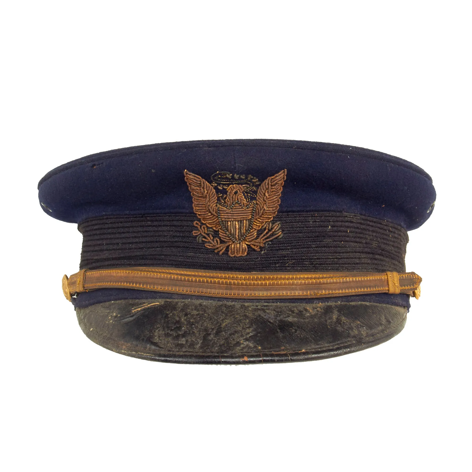Original U.S. Philippine-American War US Army Officer’s M1902 Visor Cap With Direct Embroidered Bullion Insignia