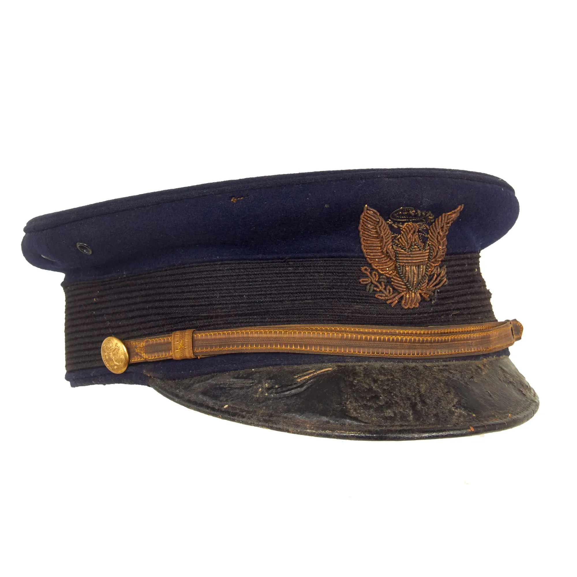 Original U.S. Philippine-American War US Army Officer’s M1902 Visor Cap With Direct Embroidered Bullion Insignia