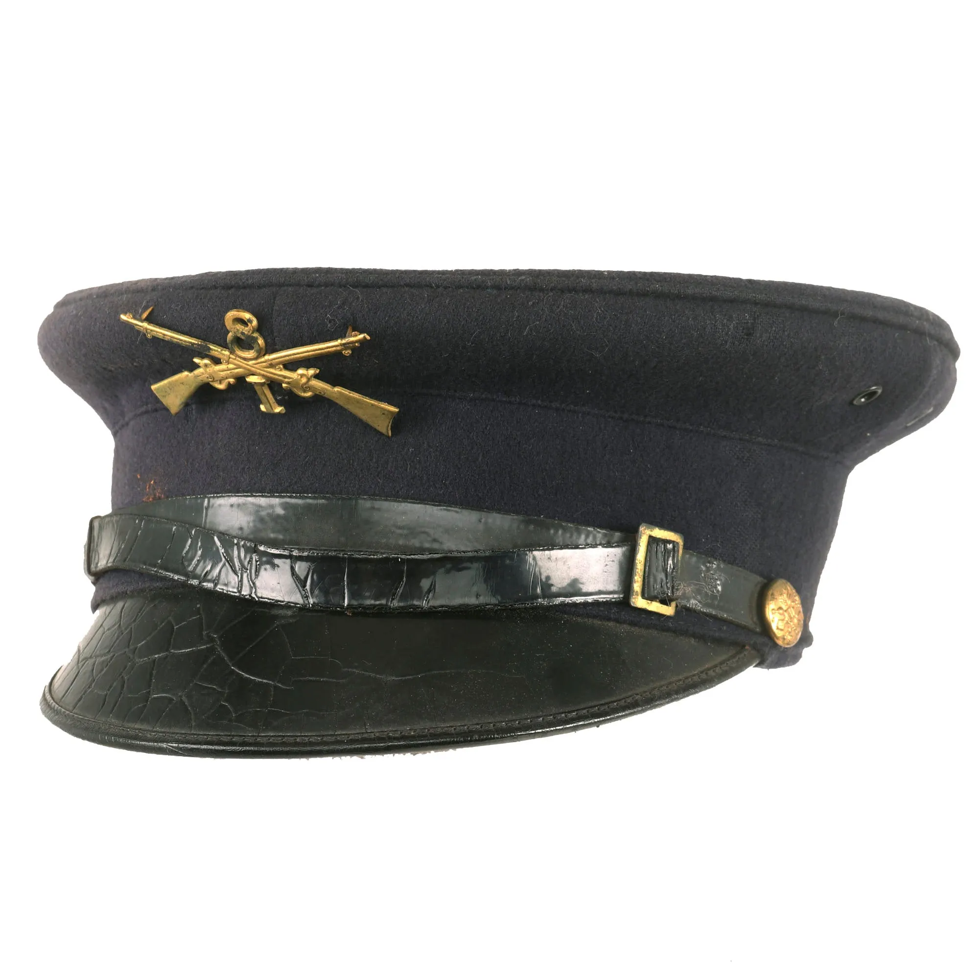 Original U.S. Spanish American War 8th Infantry Regiment NCO M1902 Visor Cap