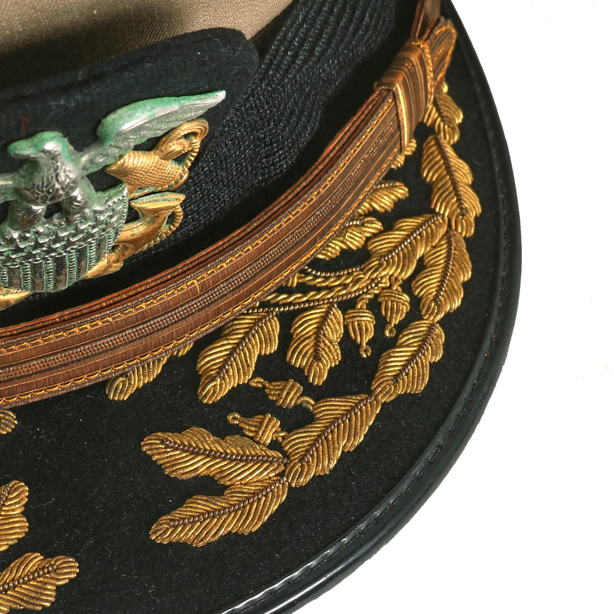 Original U.S. Vietnam War Era Vice Admiral David Richardson Khaki Service Uniform Peaked Visor Cap by Berkshire With Naval History Division Printout - Deputy Commander US Pacific Fleet (1970 - 1972)