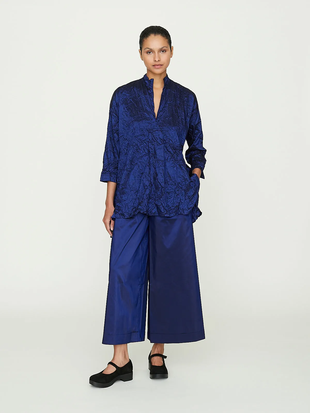 Pantalone Trousers Pigiama Tasche in China Blue