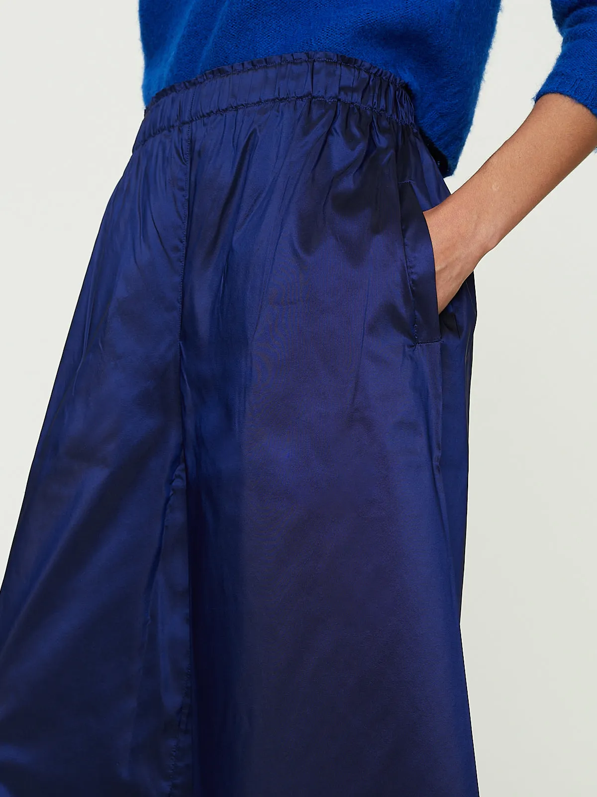 Pantalone Trousers Pigiama Tasche in China Blue