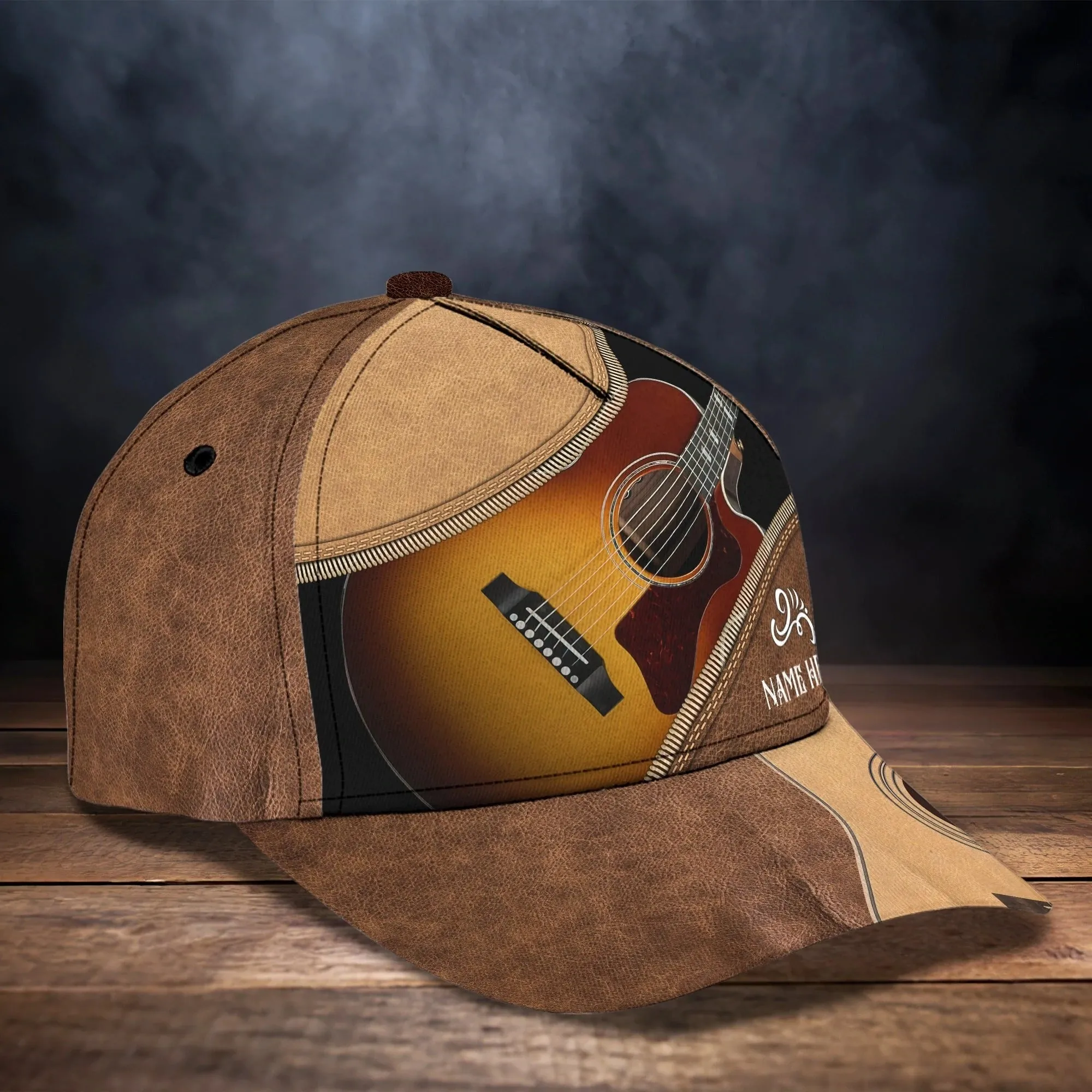 Personalized Baseball Guitar Full Print Cap Hat For Guitar Lover, Classic Guitar 3D Caps To My Son, Daughter