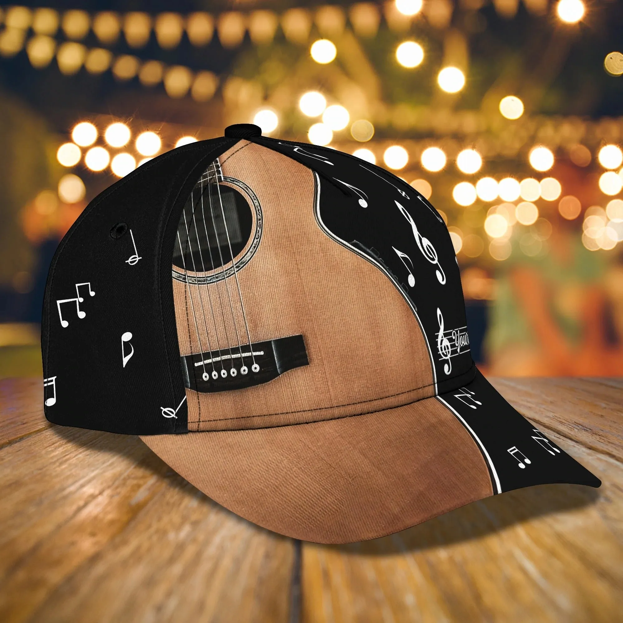 Personalized Baseball Guitar Full Print Cap Hat For Guitar Lover, Classic Guitar 3D Caps To My Son, Daughter