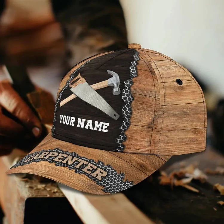 Personalized Carpentry 3D Classic Cap for Carpenter, Carpentry Hat for Dad Gift