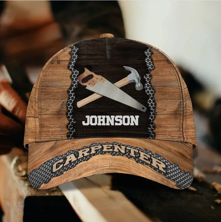 Personalized Carpentry 3D Classic Cap for Carpenter, Carpentry Hat for Dad Gift