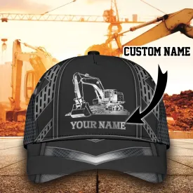 Personalized Excavator Heavy Equipment Cap Hat For Man And Women, Gift To Excavator Man, Excavator 3D Cap Hat