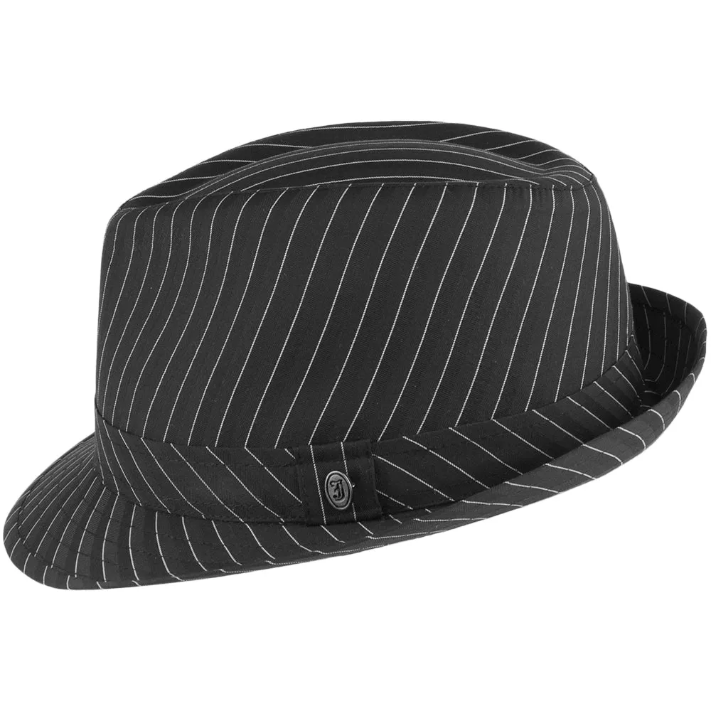 Pinstripe Trilby Hat - Black