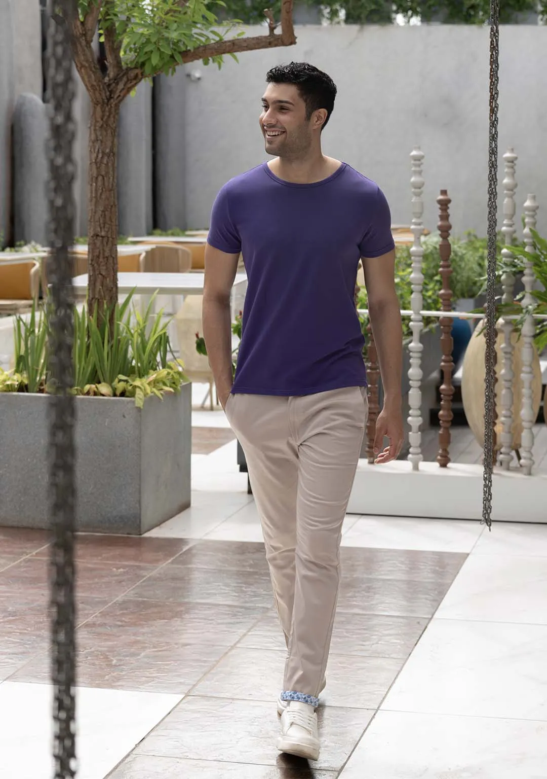 Piqué T-Shirt in Deep Wisteria
