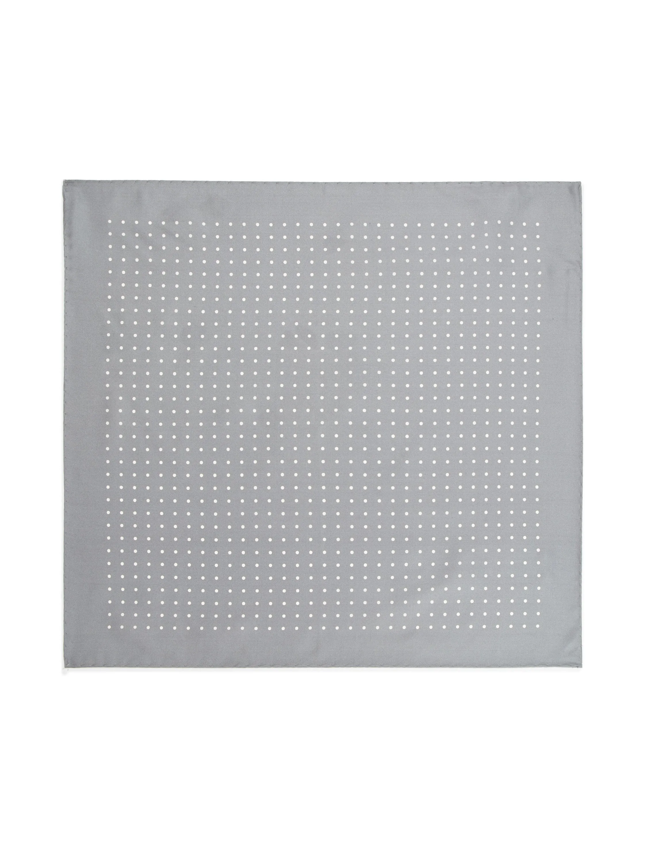 Silk Spot Handkerchief - Grey/White