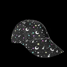 Starry Glitter Black Peaked Cap