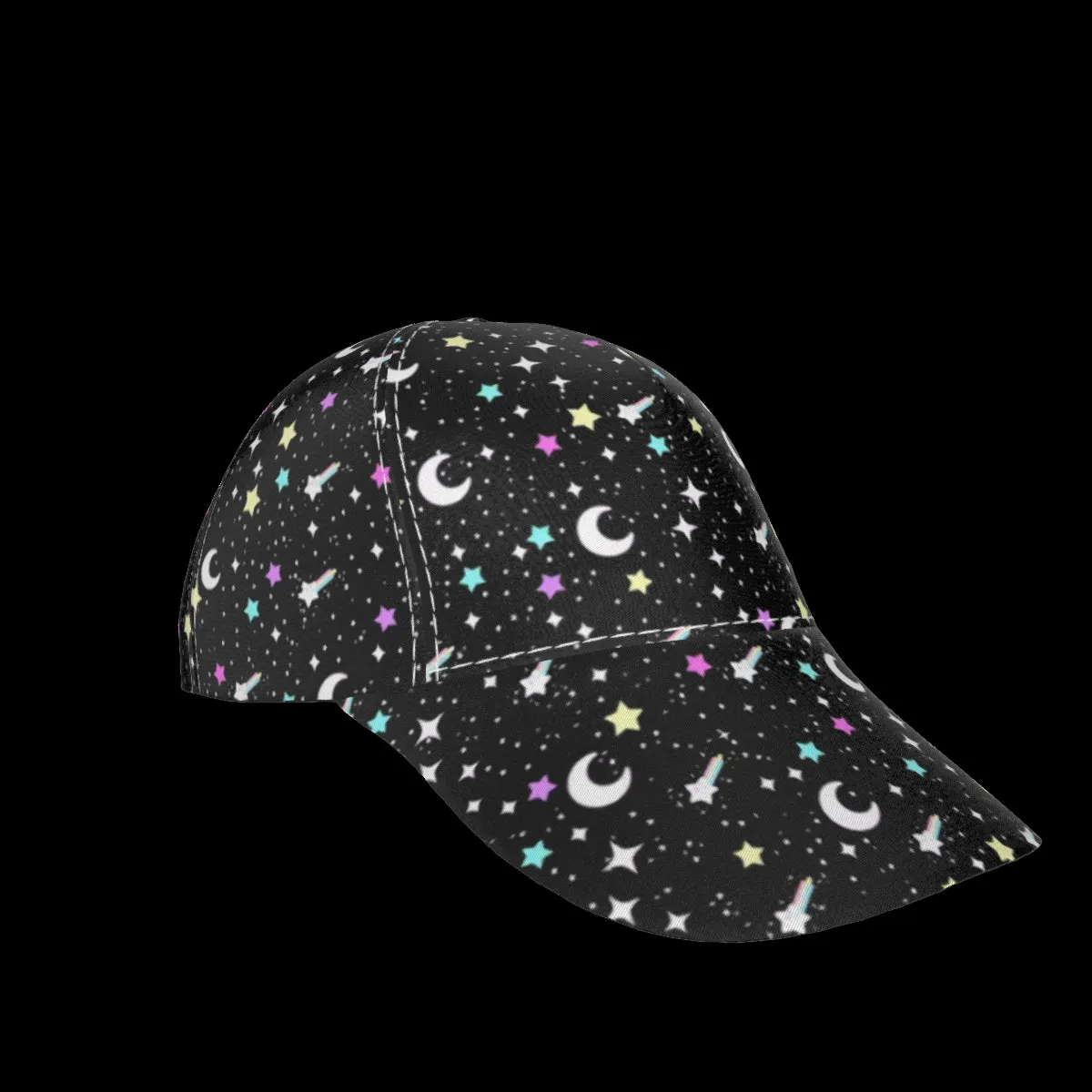 Starry Glitter Black Peaked Cap