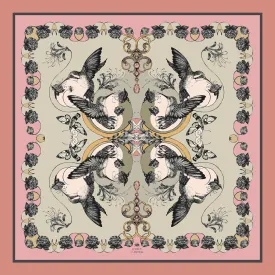 The Hummingbird & Honeysuckle Silk Scarf | 90x90cm [Preorder]