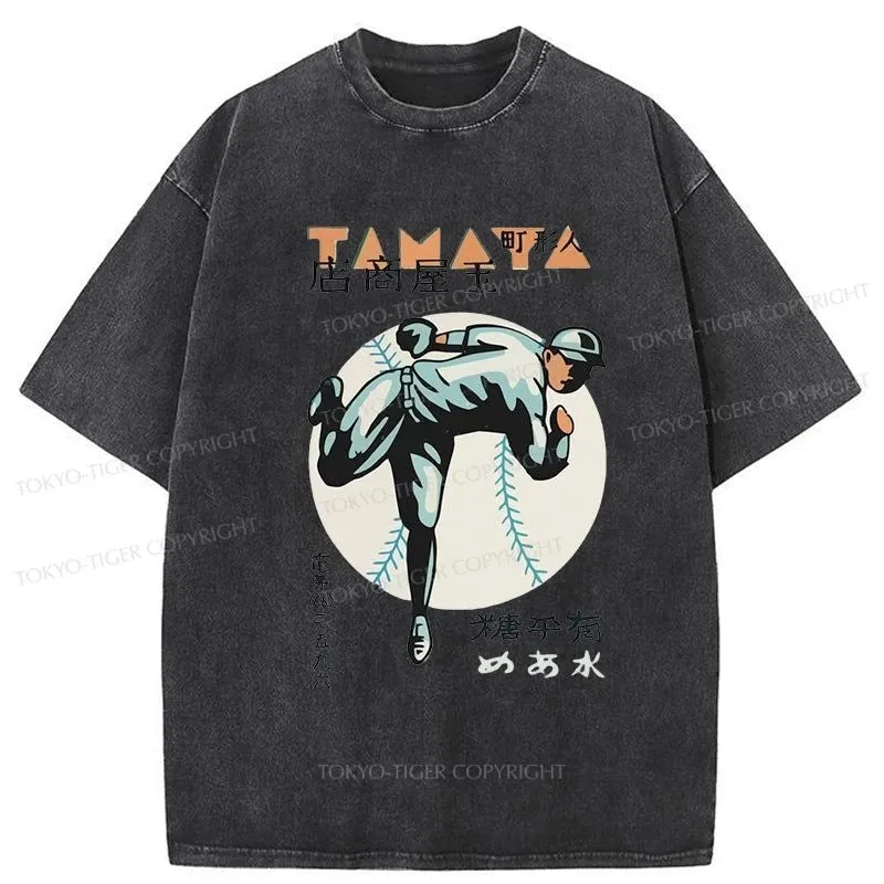 Tokyo-Tiger Baseball in Japan Washed T-Shirt