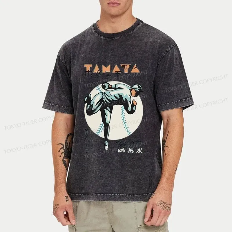 Tokyo-Tiger Baseball in Japan Washed T-Shirt