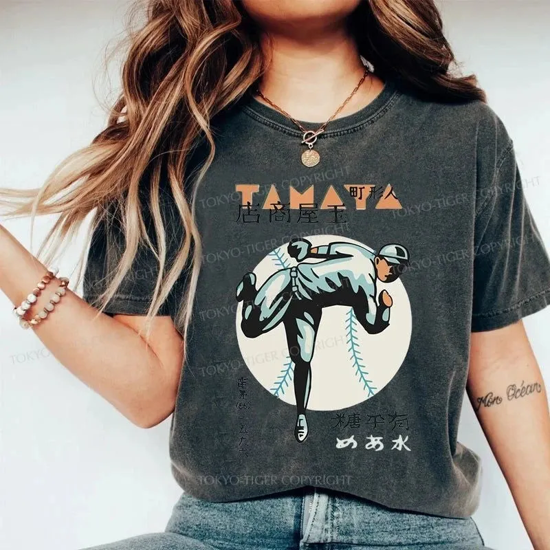 Tokyo-Tiger Baseball in Japan Washed T-Shirt