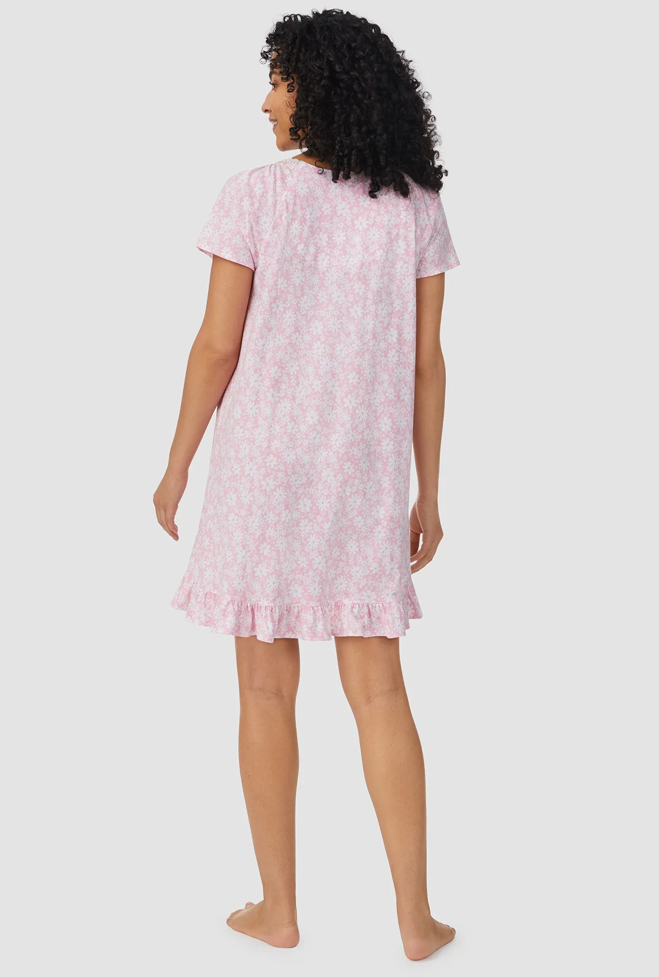 White Floral Cap Sleeve Sleepshirt
