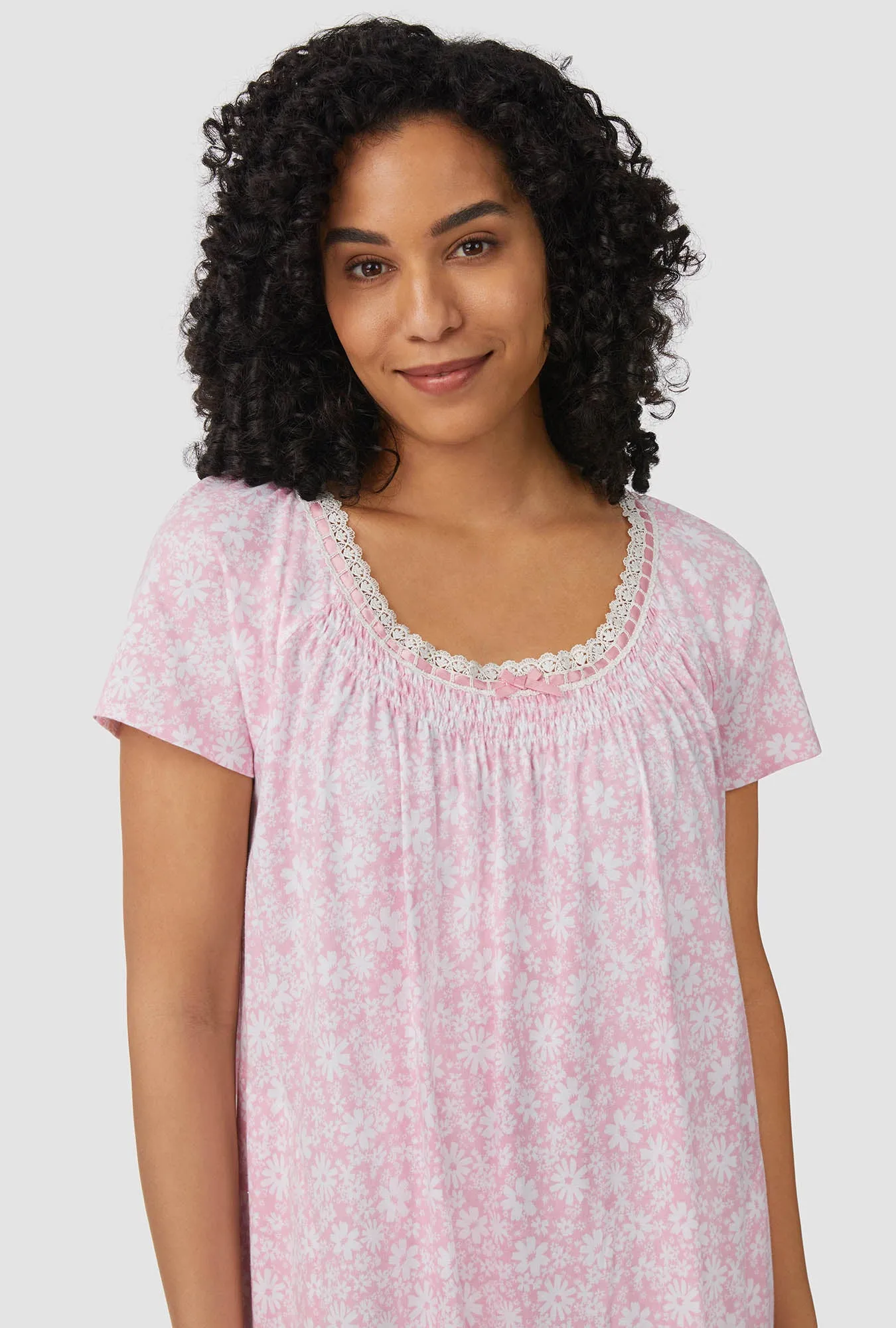 White Floral Cap Sleeve Sleepshirt