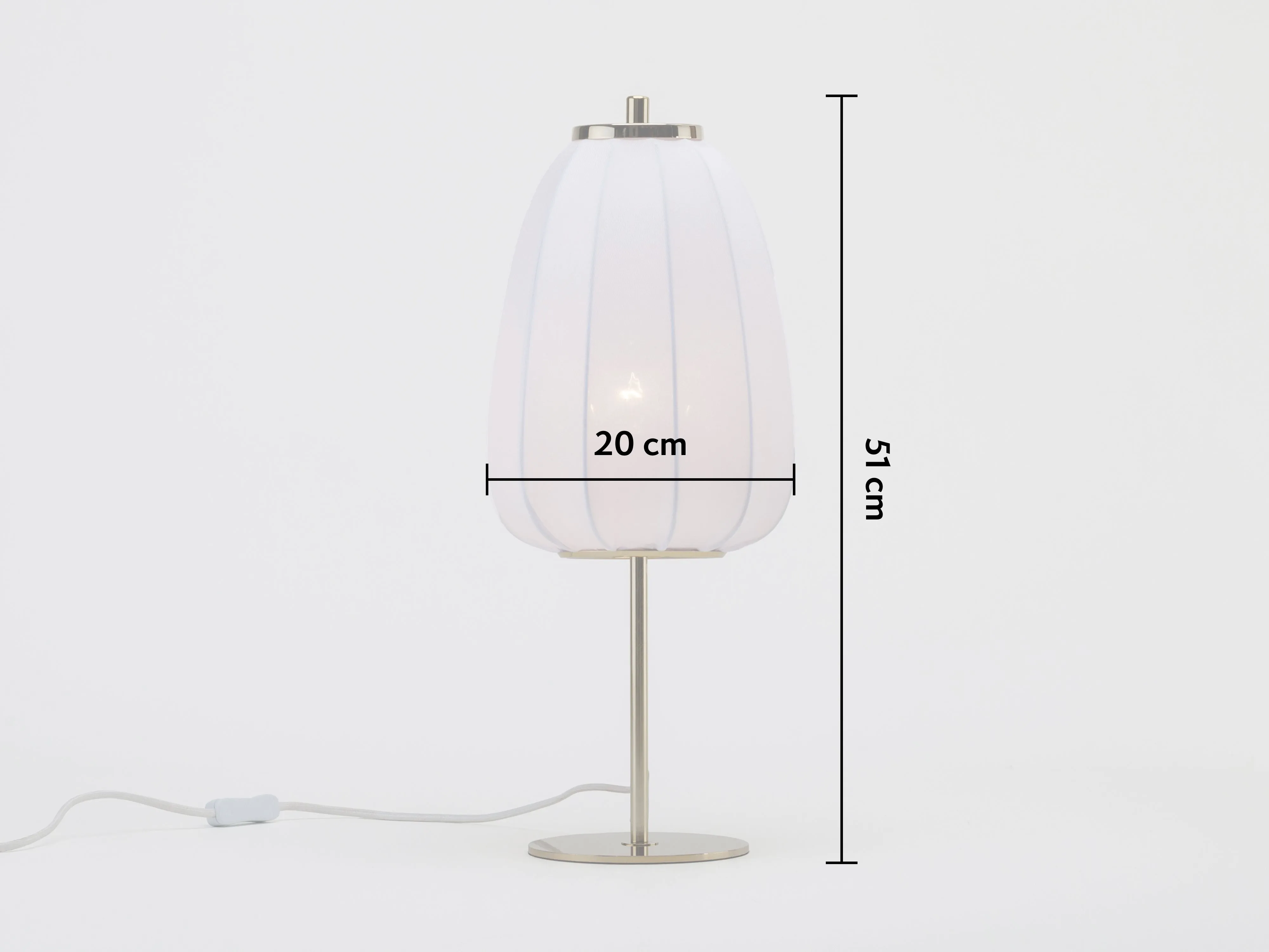 White soft fabric table lamp