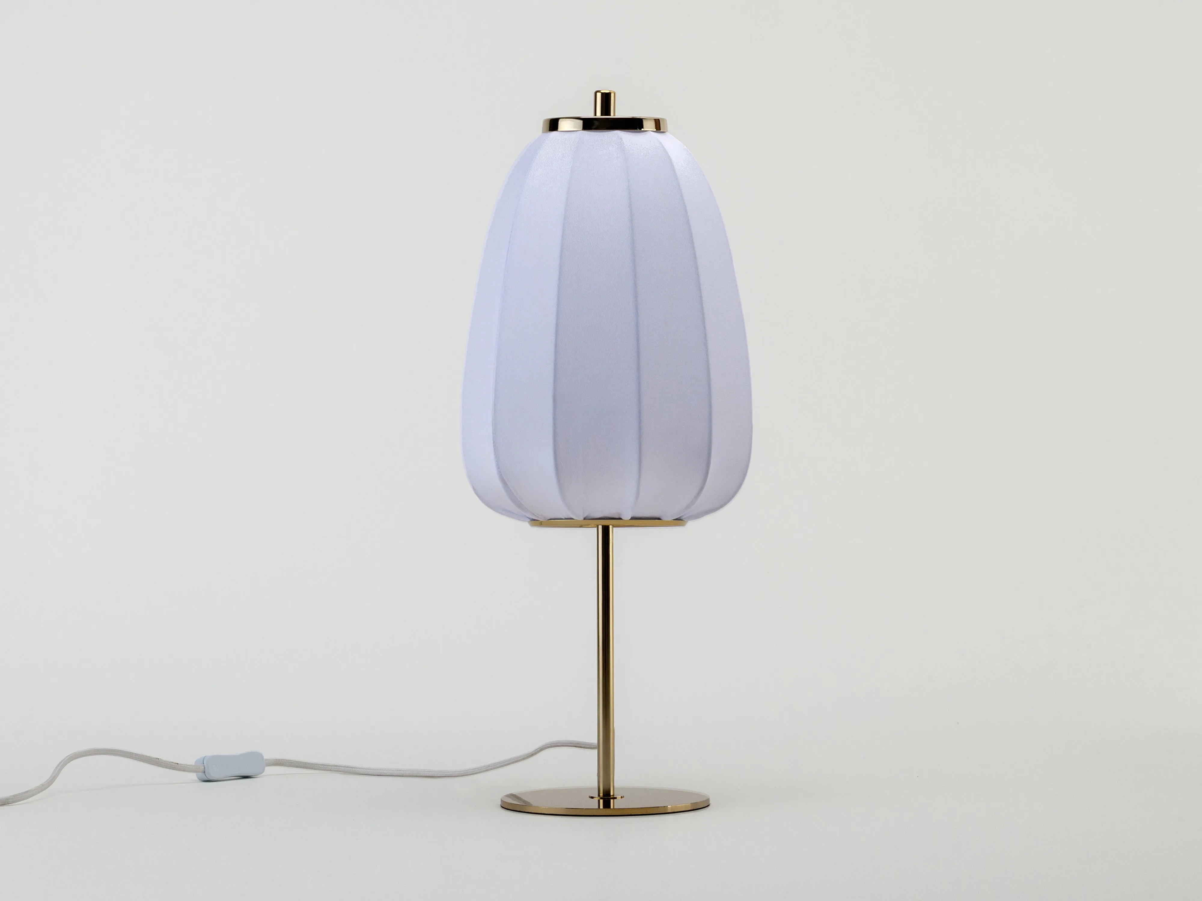 White soft fabric table lamp