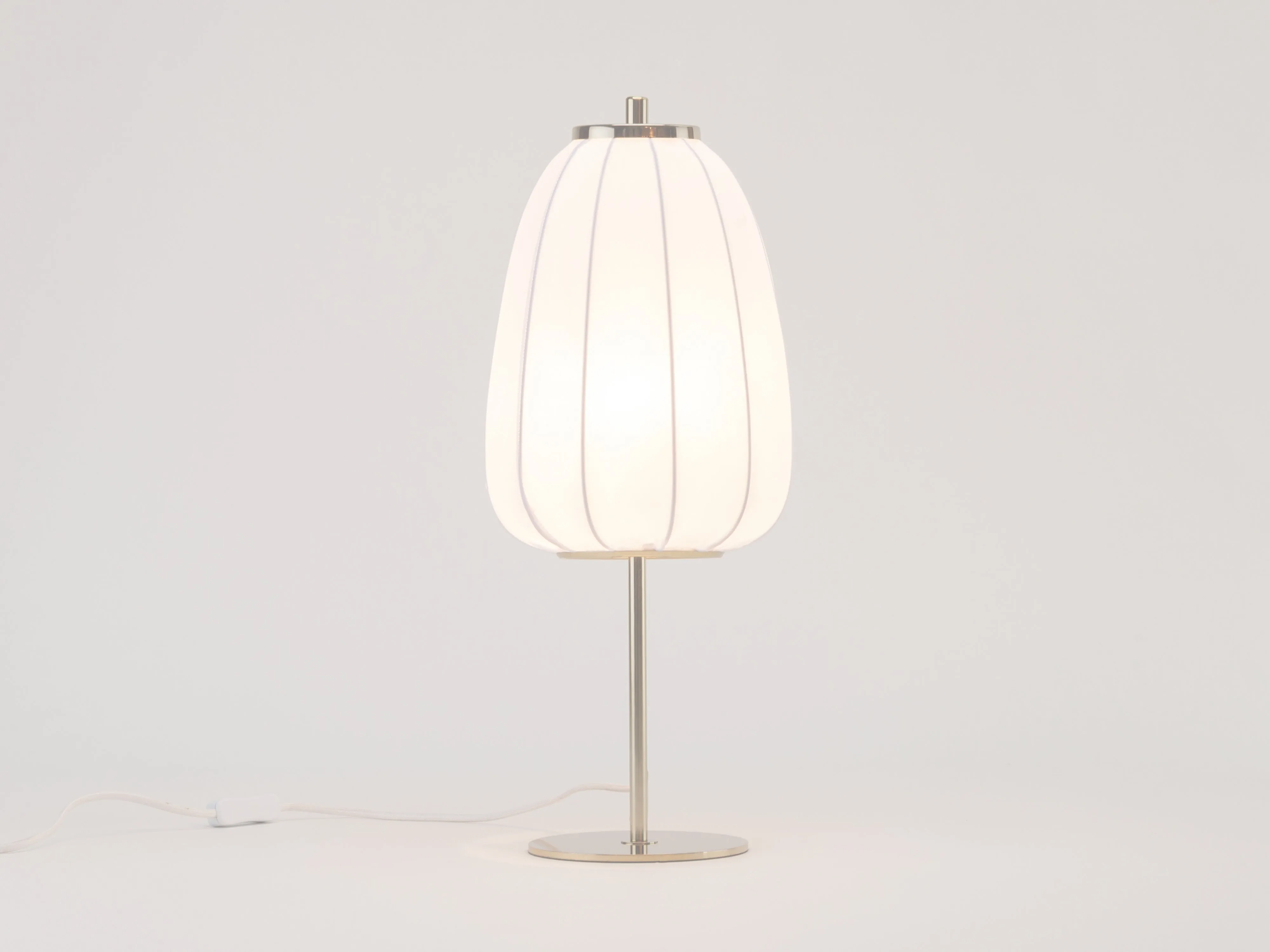 White soft fabric table lamp