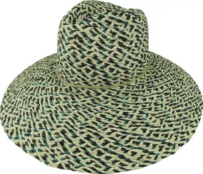 Widest Safari Brim -  Braided Raffia - Navy
