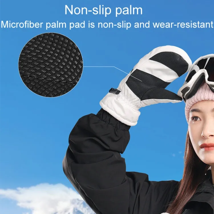 Winter Padded Ski Gloves Outdoor Windproof Warm Sports Gloves, Size: XS(Light Purple)