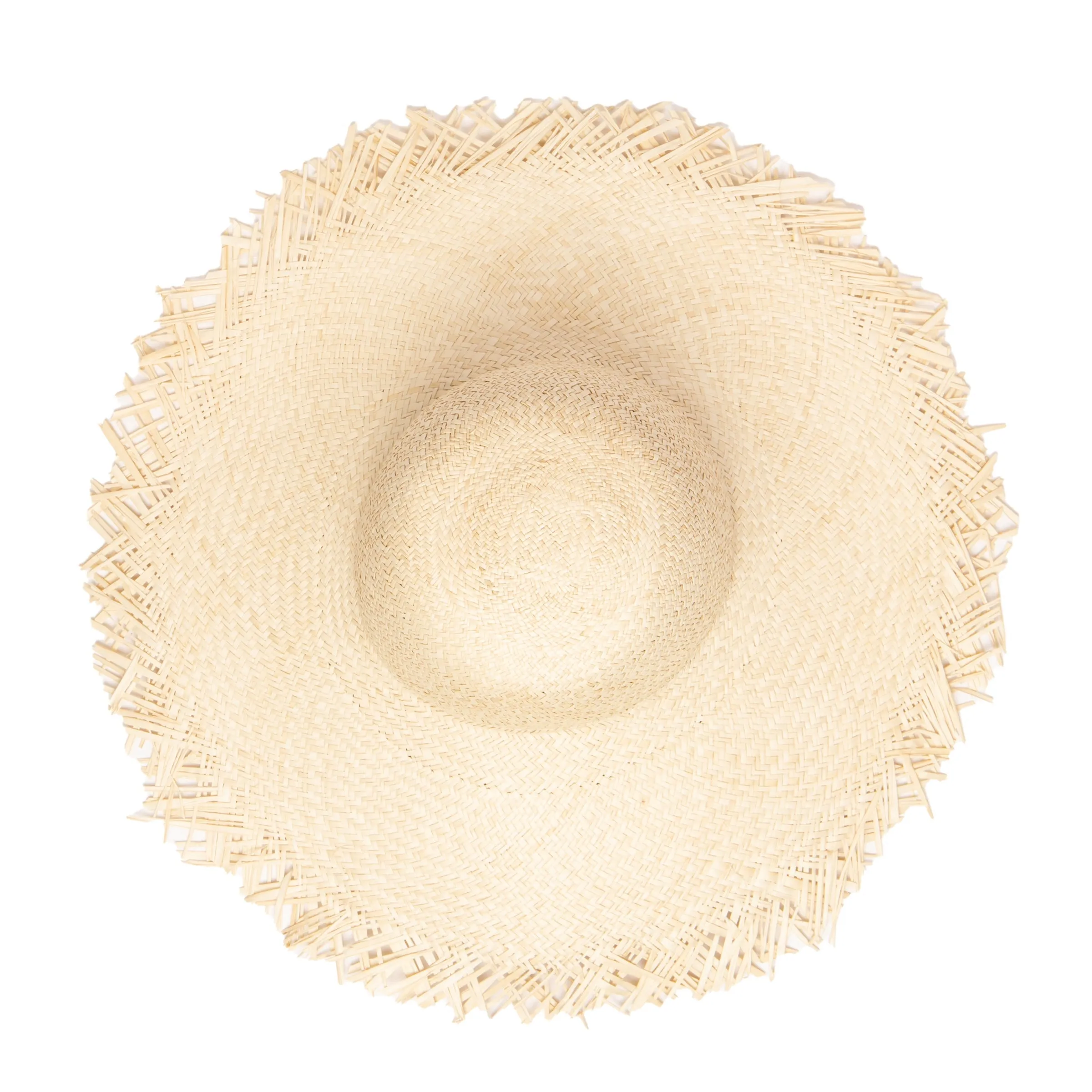 Women's Woven Sun Hat W/ Frayed Edge (SPS1006)