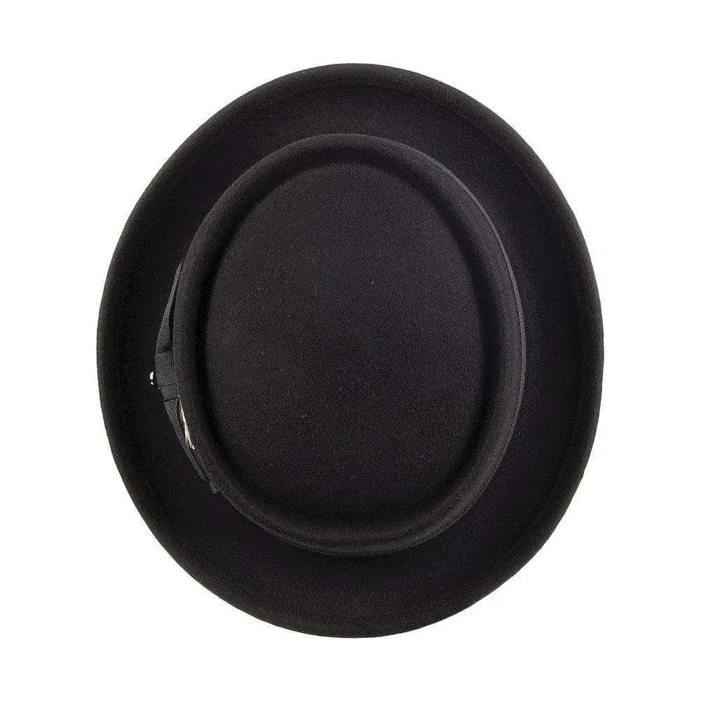 Wool Pork Pie Hat - Black